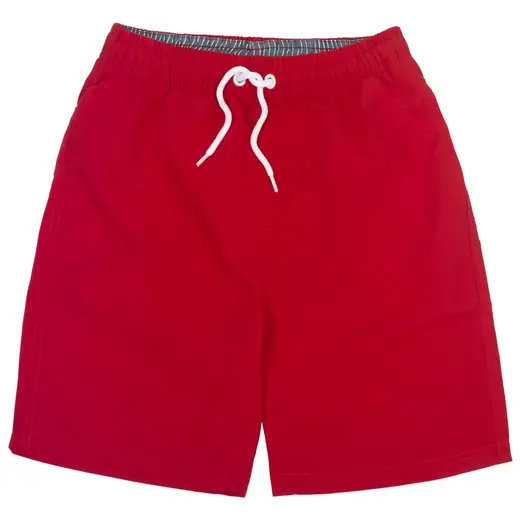 Red swim shorts