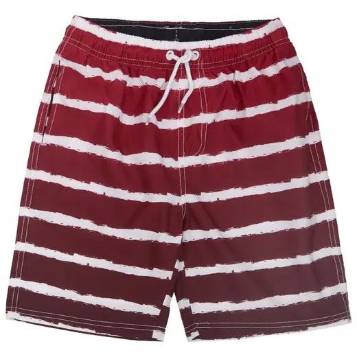 Red & White Stripe swim shorts
